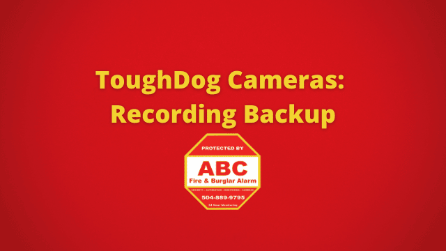 ToughDog Cameras Recording Backup