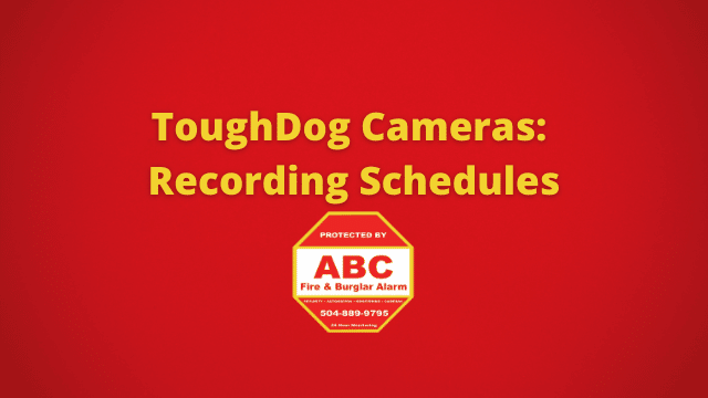 ToughDog Cameras Recording Schedules